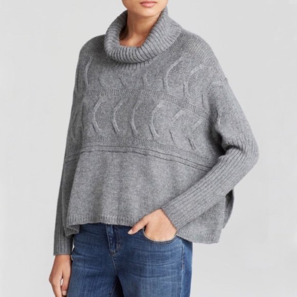 Eileen Fisher Sweaters - Eileen Fisher Alpaca/ Silk Cropped Poncho Sweater